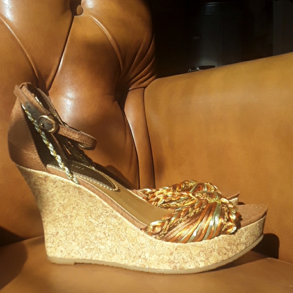 Metallic braided strap wedges